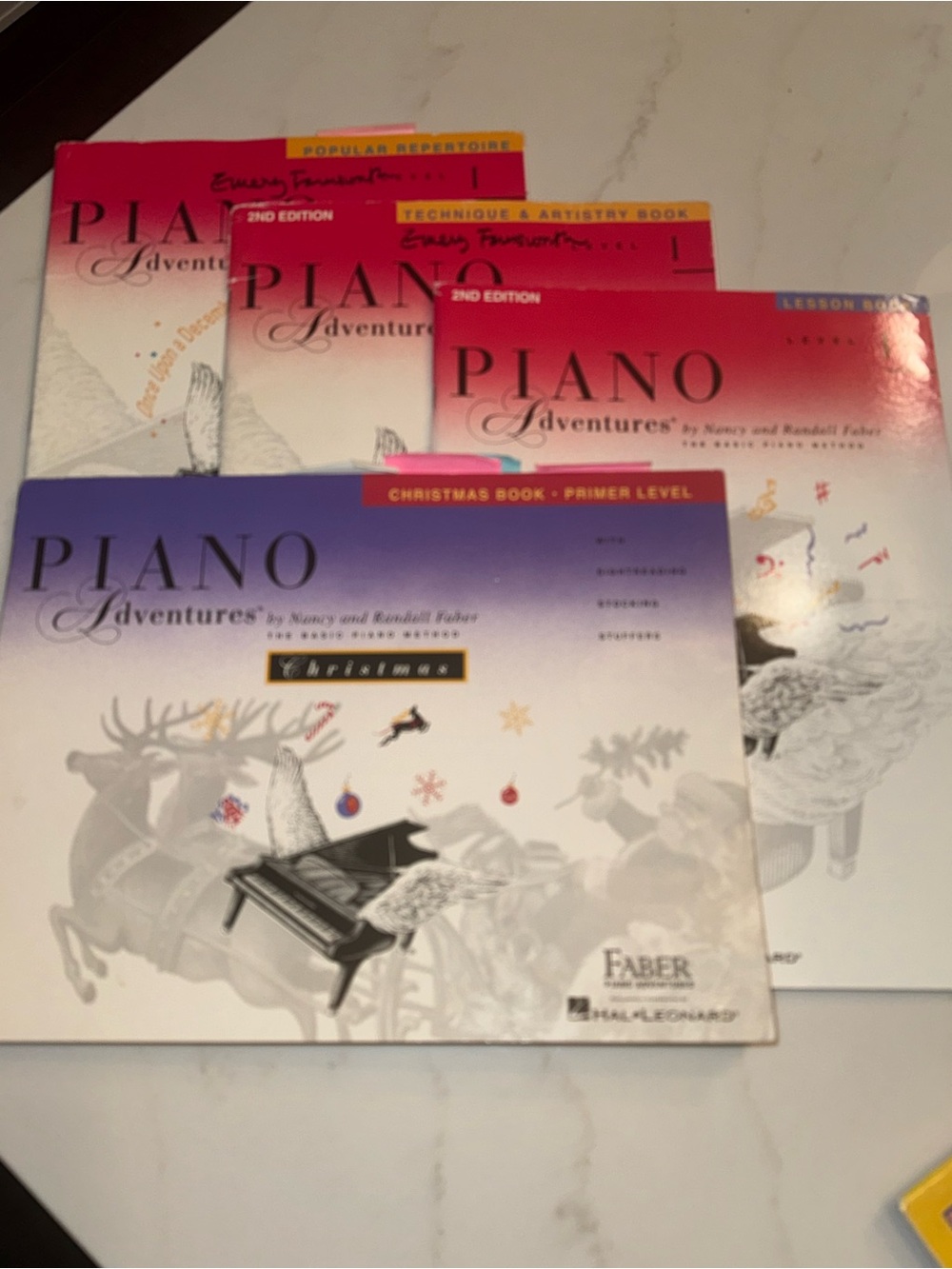 Faber Piano Adventures Primer Level, 4 Book Set Lesson Christmas